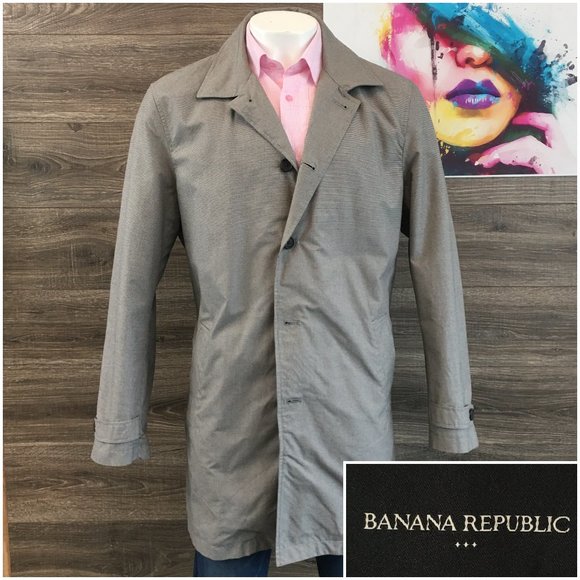 Banana Republic Other - Banana Republic Mens Coat Overcoat Trench Mac Long Coat Light Cotton Size XL